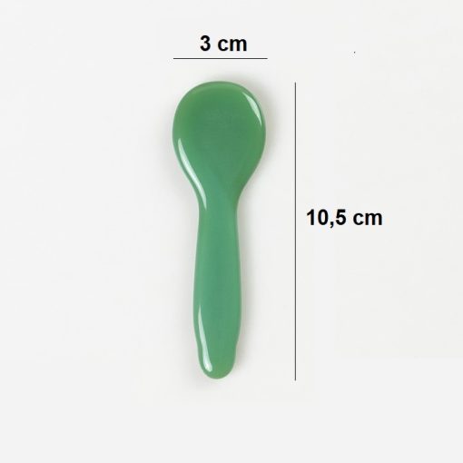 piatra gua sha verde forma lingura 3