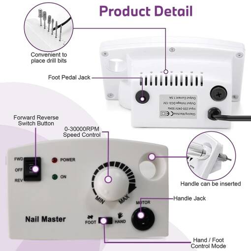 Pila electrica, freza unghii, Sela, 30.000 rpm, DM-211 25 W c