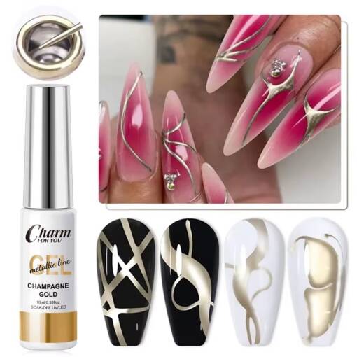 Gel UV Liner Charm Champagne Gold 10ml 3