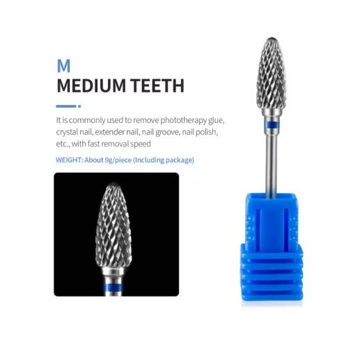 Capat freza carbid argintiu cylinder M albastru b