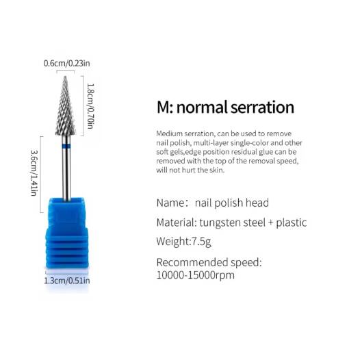 Capat freza carbid argintiu umbrella M albastru b