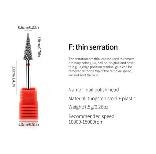 Capat freza carbid argintiu umbrella M rosu b